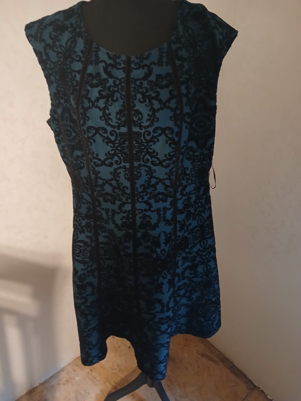 Danny & Nicole Black and Teal Evening Dress